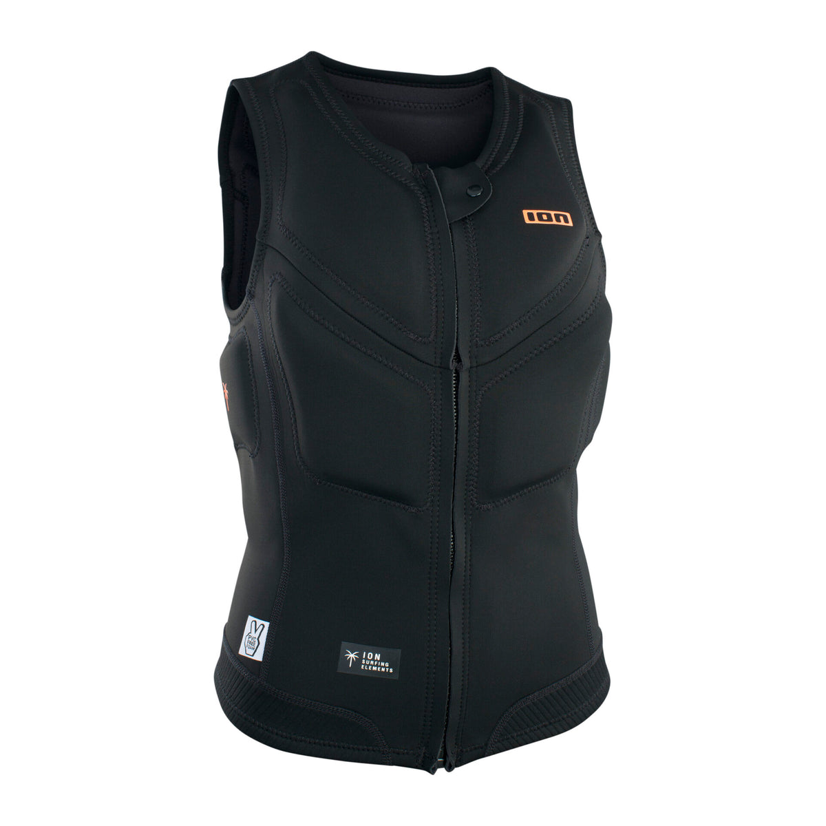 ION Ivy Front-Zip impact vest til damer - Sort