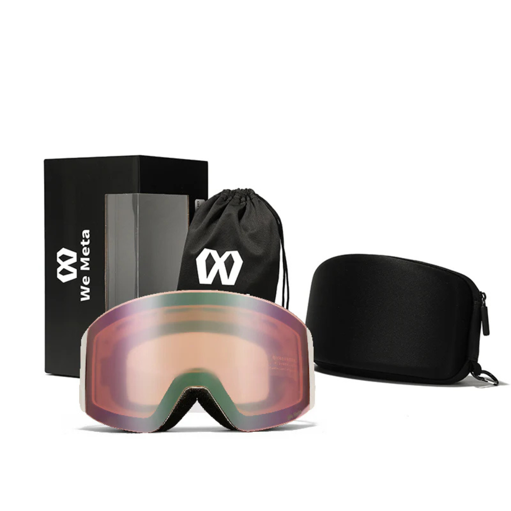 We Meta Skibriller - Hvid m/ orange linse