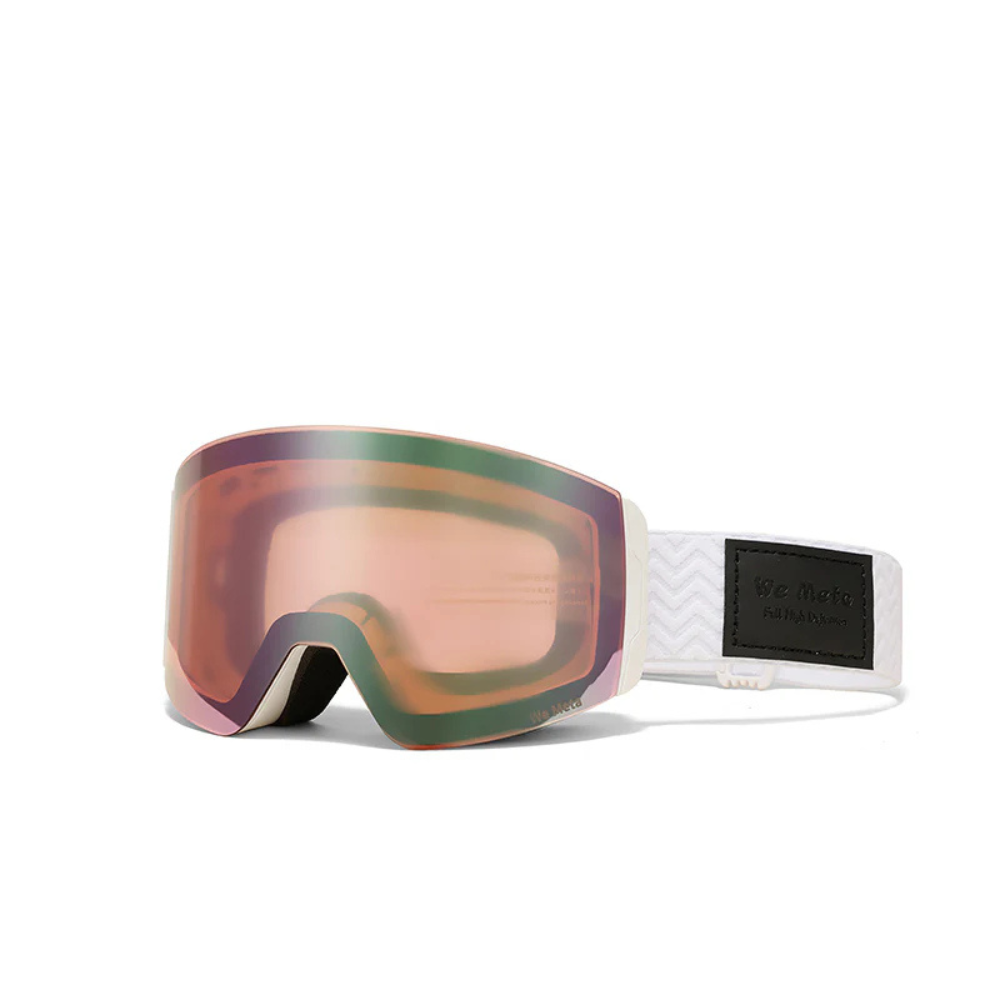 We Meta Skibriller - Hvid m/ orange linse
